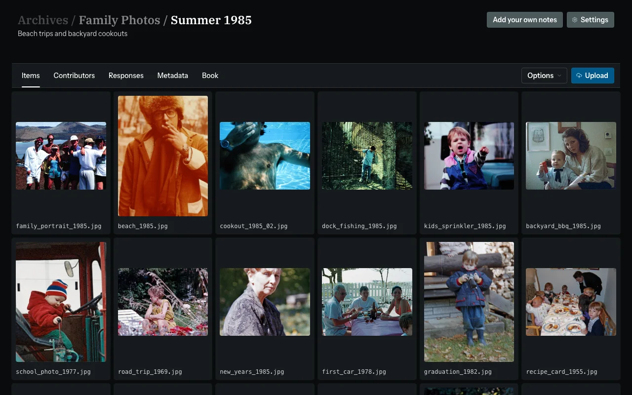Batch view showing a grid of uploaded event photos