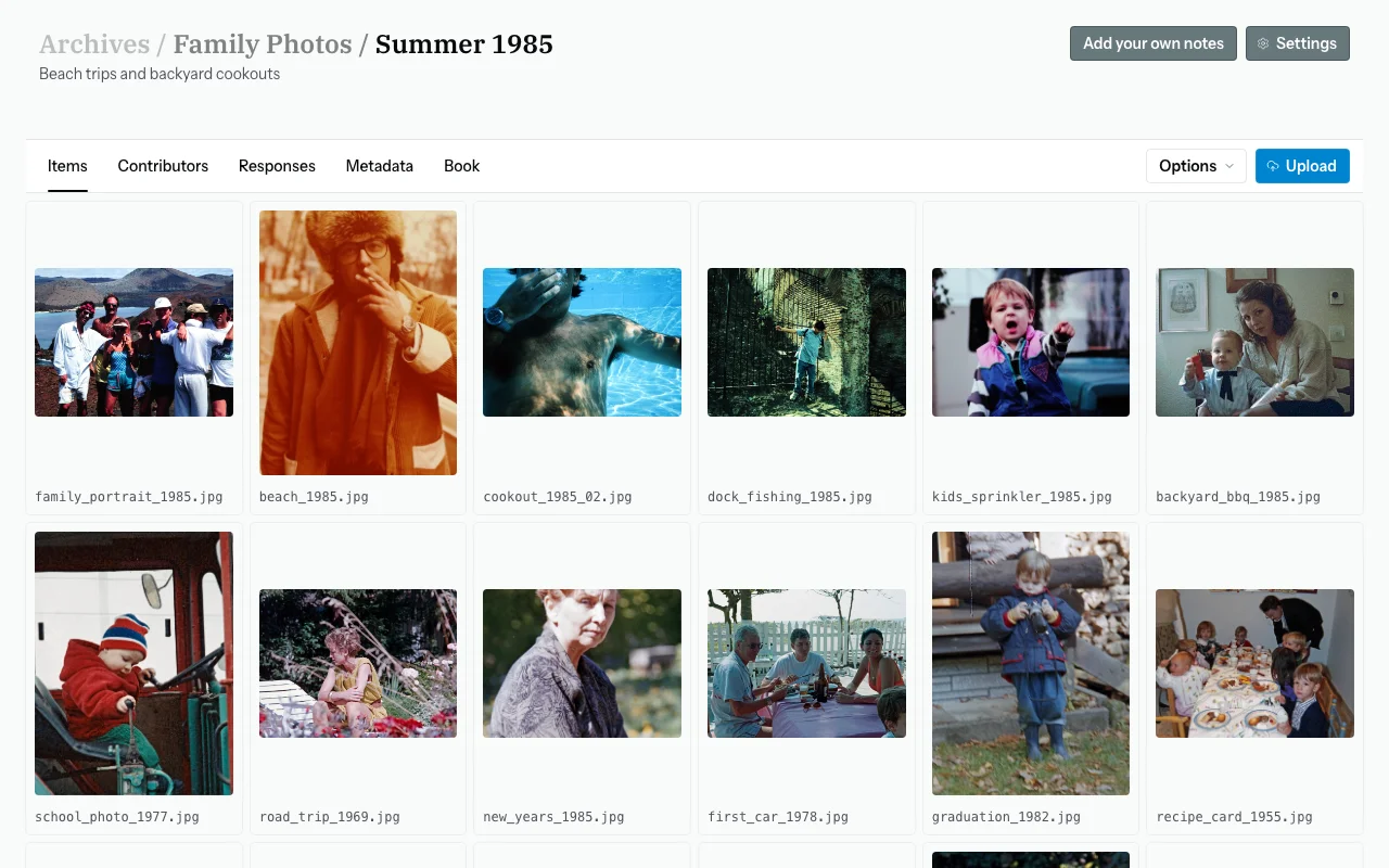 Batch view showing a grid of uploaded event photos